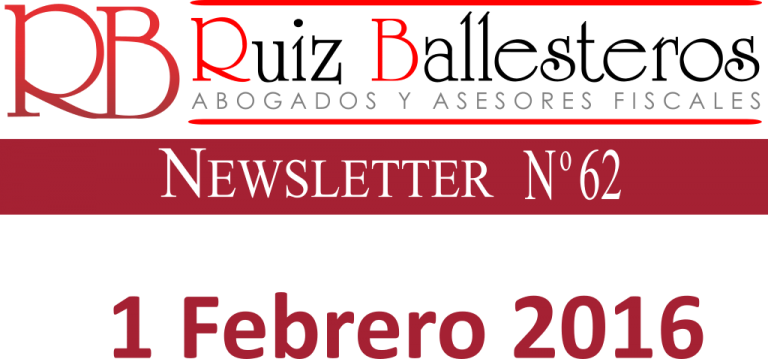 Newsletter nº 62 | 1 Febrero 2016