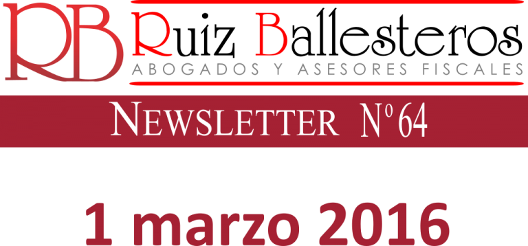 Newsletter nº 64 | 1 marzo 2016