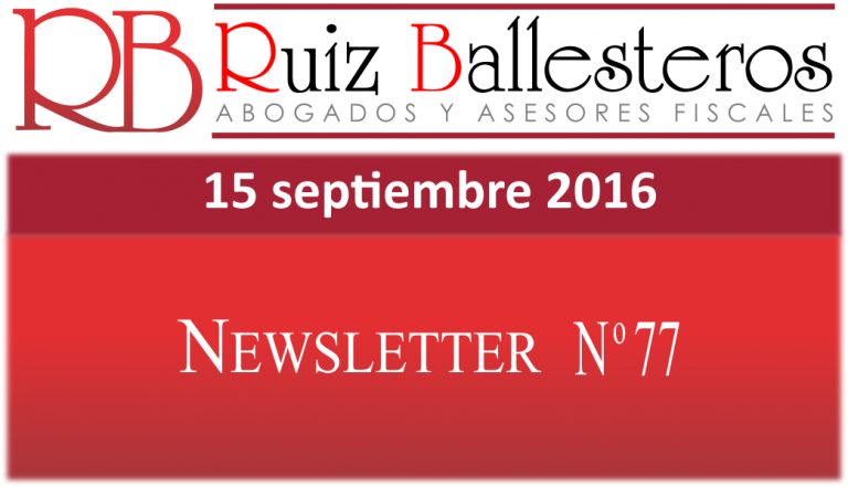 Newsletter nº 77 | 15 de septiembre de 2016
