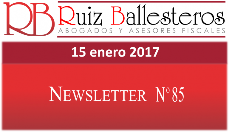 Newsletter nº 85 | 15 de enero de 2017