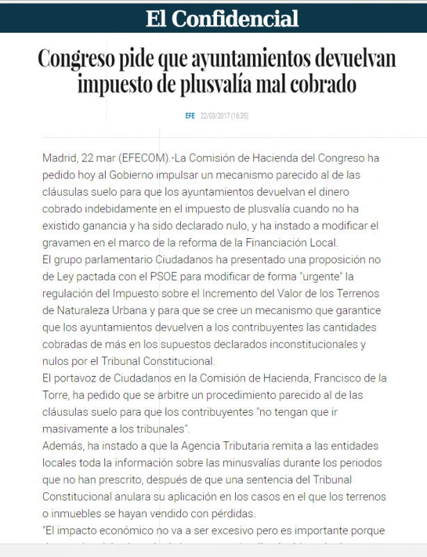 Congreso Pide Que Ayuntamientos Devuelvan Impuesto De Plusval%C3%ADa Mal Cobrado 614x800