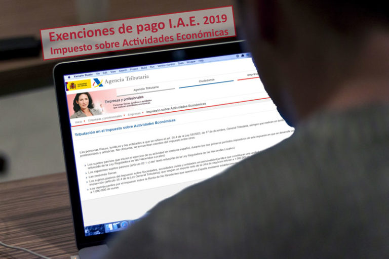 Exención en el pago del Impuesto sobre Actividades Económicas en 2019