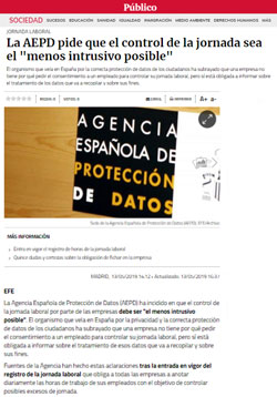 Aepd Control Jornada Laboral Menos Intrusiva Posible