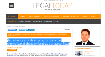 Entrevista en Legaltoday.com a Jesús Ruiz Ballesteros