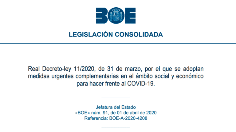Modificaciones del RDL 11-2020 sobre los ERTES, autónomos y consumidores para sostener la actividad económica