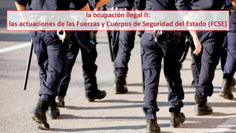 La ocupación ilegal II: las actuaciones de las Fuerzas y Cuerpos de Seguridad del Estado (FCSE)