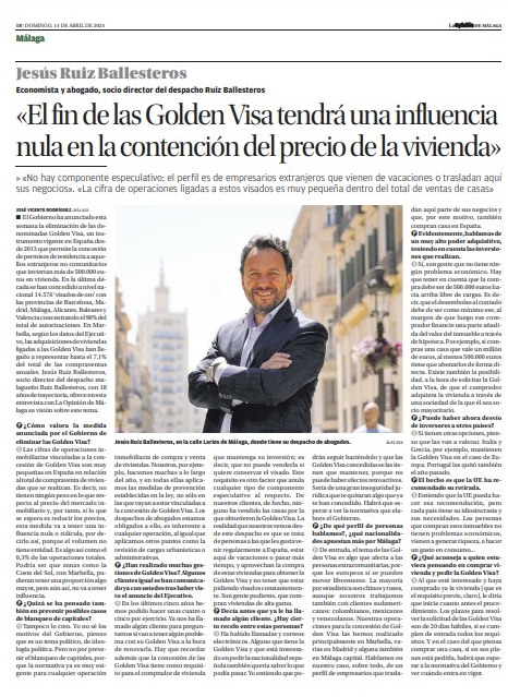 Opinion De Malaga Fin De Las Golden Visa En