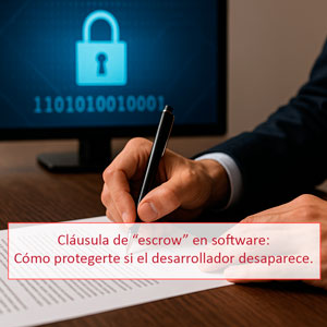 Cláusula de “escrow” en software: Cómo protegerte si el desarrollador desaparece.