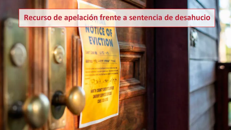 Recurso De Apelacion Frente A Sentencia De Desahucio